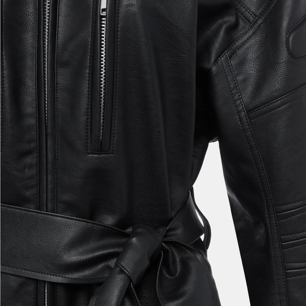 KHY faux Leather Trench | Black - Picture 3 of 6